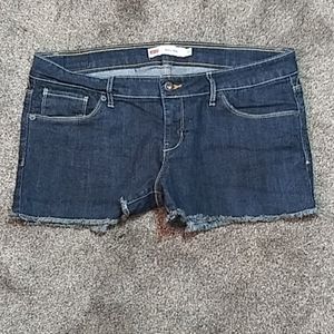 Levi's Shorty Short Dark Denim Junior 15 Fringed